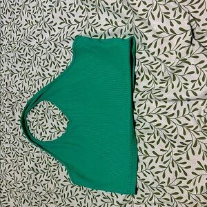 Vibrant Green Ribbed Crop Top
